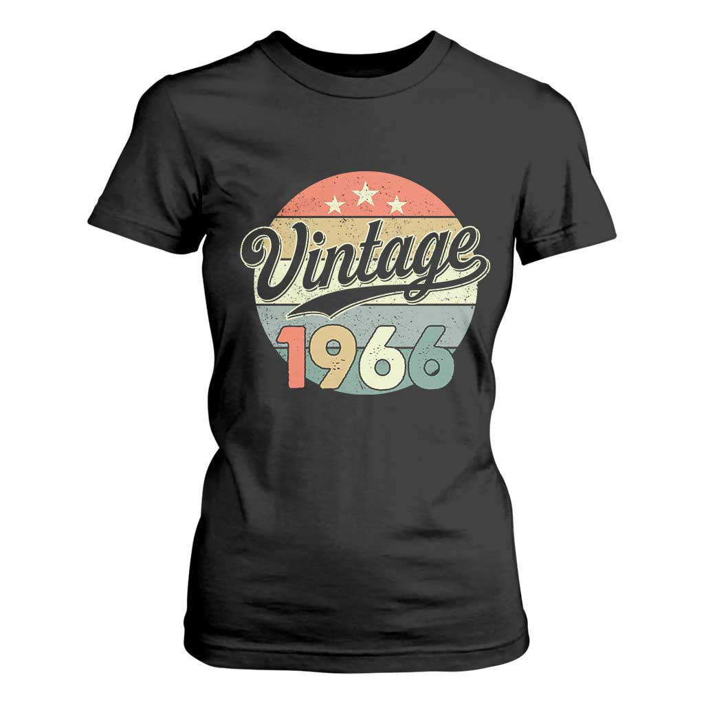 Vintage 1966 T Shirt For Women 60 Year Old 60th Birthday Gifts TS10 Black Print Your Wear