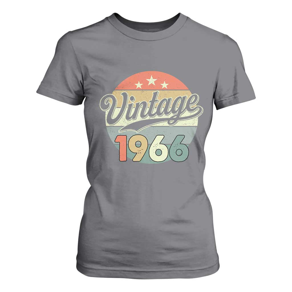 Vintage 1966 T Shirt For Women 60 Year Old 60th Birthday Gifts TS10 Charcoal Print Your Wear