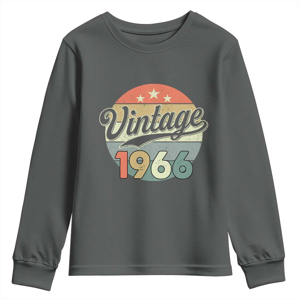 Vintage 1966 Youth Sweatshirt 60 Year Old 60th Birthday Gifts TS10 Dark Heather Print Your Wear