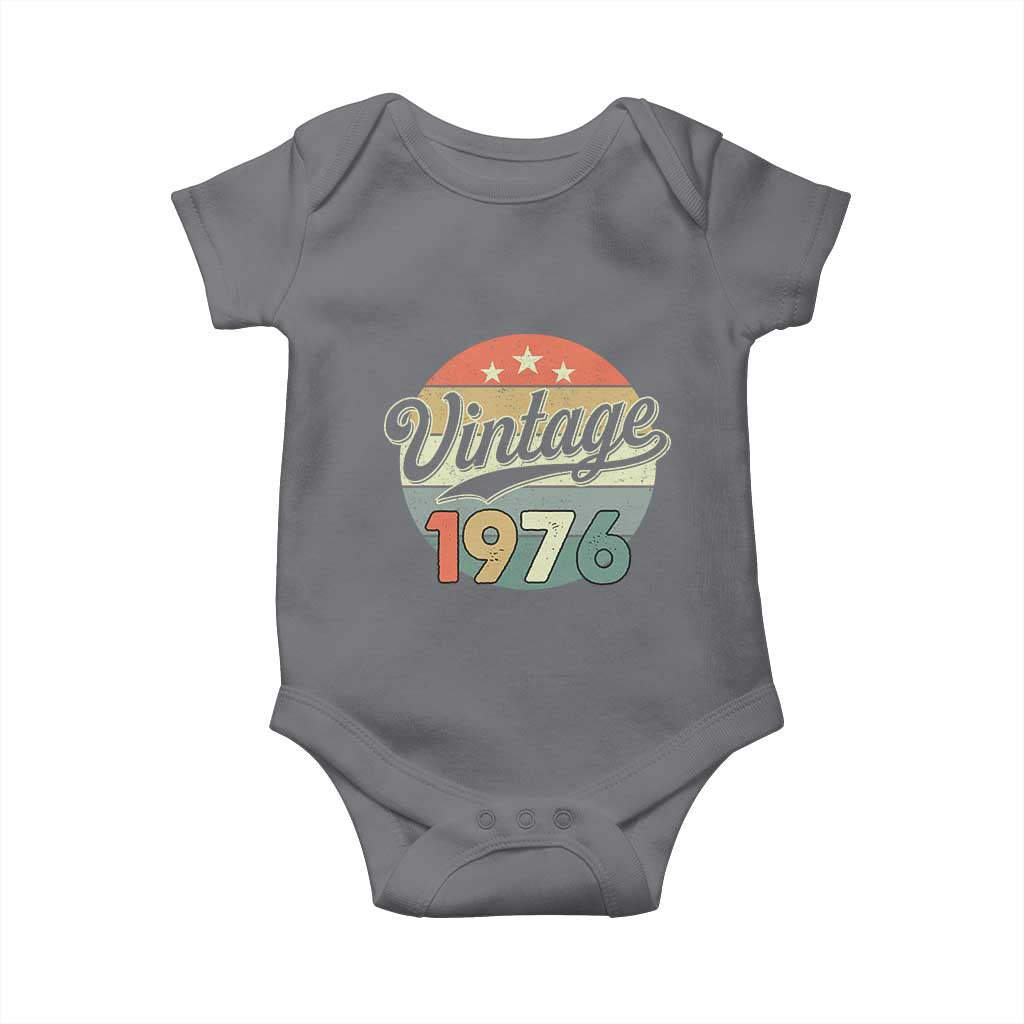 Vintage 1976 Baby Onesie 50 Year Old 50th Birthday Gifts TS10 Charcoal Print Your Wear
