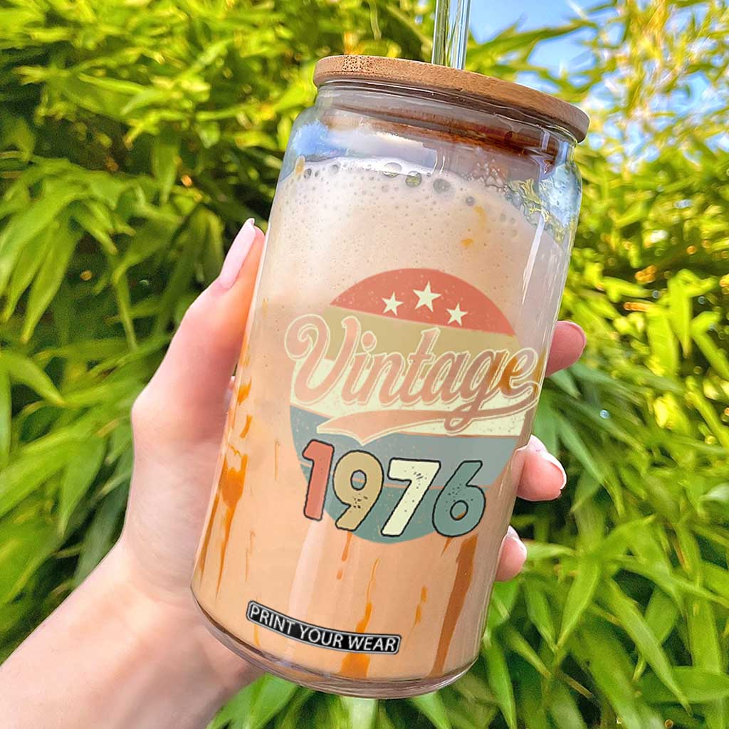 Vintage 1976 Glass Can 50 Year Old 50th Birthday Gifts TS10 Black Print Your Wear