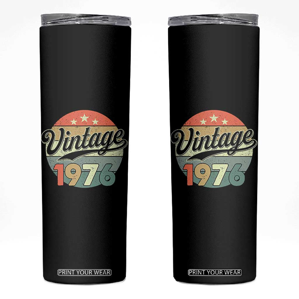 Vintage 1976 Skinny Tumbler 50 Year Old 50th Birthday Gifts TS10 Black Print Your Wear