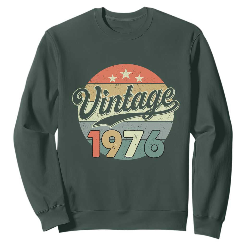 Vintage 1976 Sweatshirt 50 Year Old 50th Birthday Gifts TS10 Dark Forest Green Print Your Wear