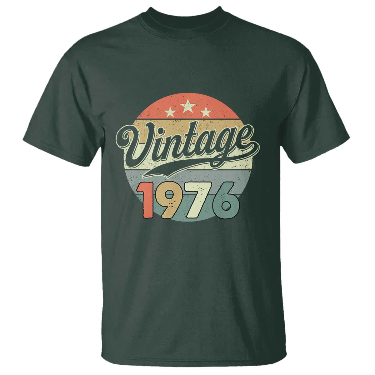 Vintage 1976 T Shirt 50 Year Old 50th Birthday Gifts TS10 Dark Forest Green Print Your Wear
