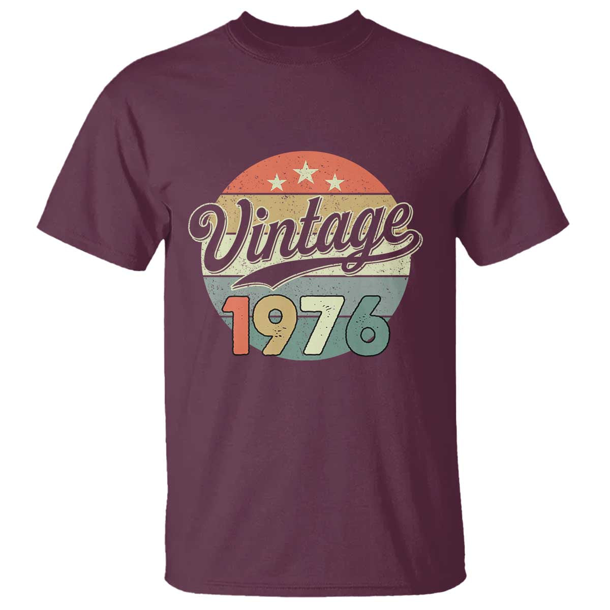 Vintage 1976 T Shirt 50 Year Old 50th Birthday Gifts TS10 Maroon Print Your Wear
