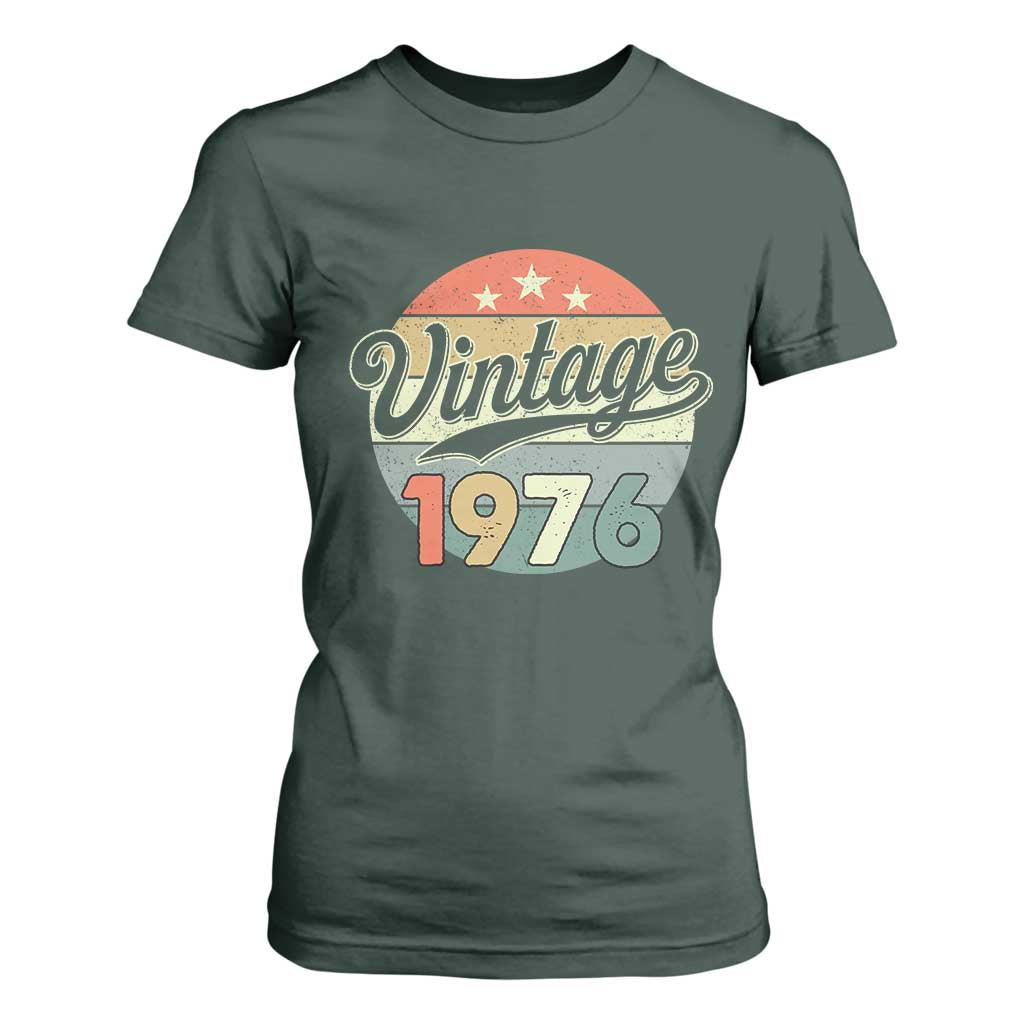 Vintage 1976 T Shirt For Women 50 Year Old 50th Birthday Gifts TS10 Dark Forest Green Print Your Wear