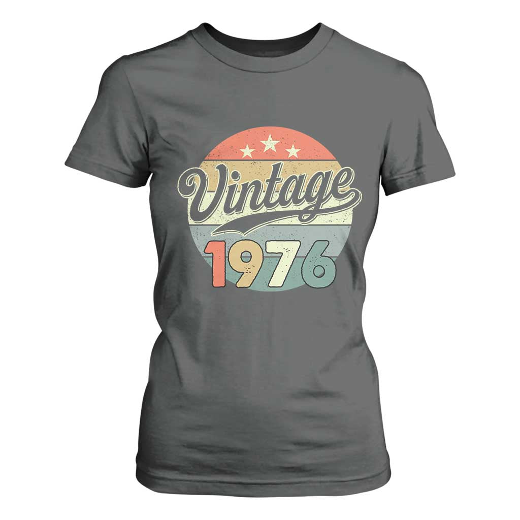 Vintage 1976 T Shirt For Women 50 Year Old 50th Birthday Gifts TS10 Dark Heather Print Your Wear