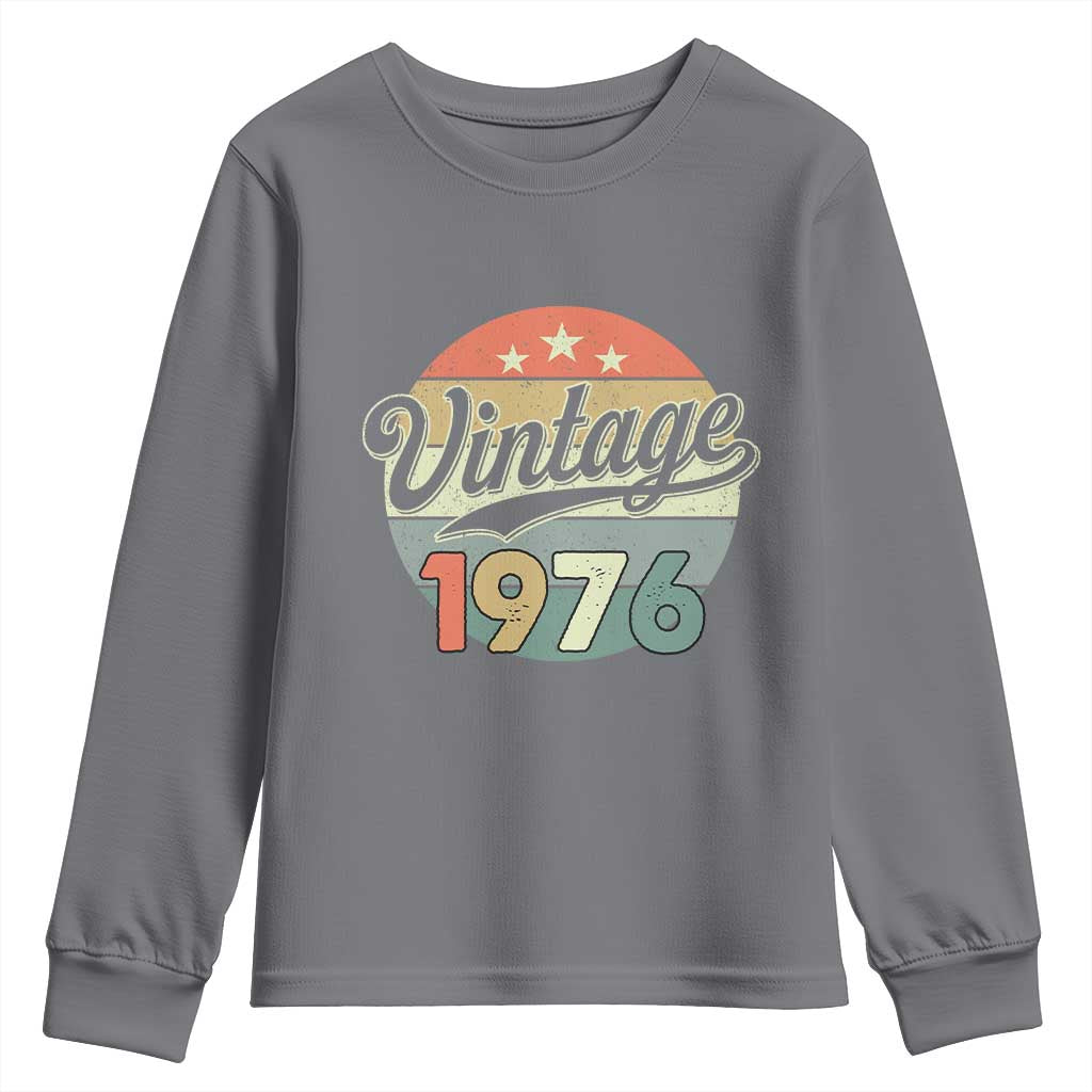 Vintage 1976 Youth Sweatshirt 50 Year Old 50th Birthday Gifts TS10 Charcoal Print Your Wear