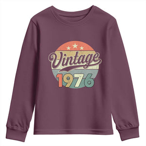 Vintage 1976 Youth Sweatshirt 50 Year Old 50th Birthday Gifts TS10 Maroon Print Your Wear