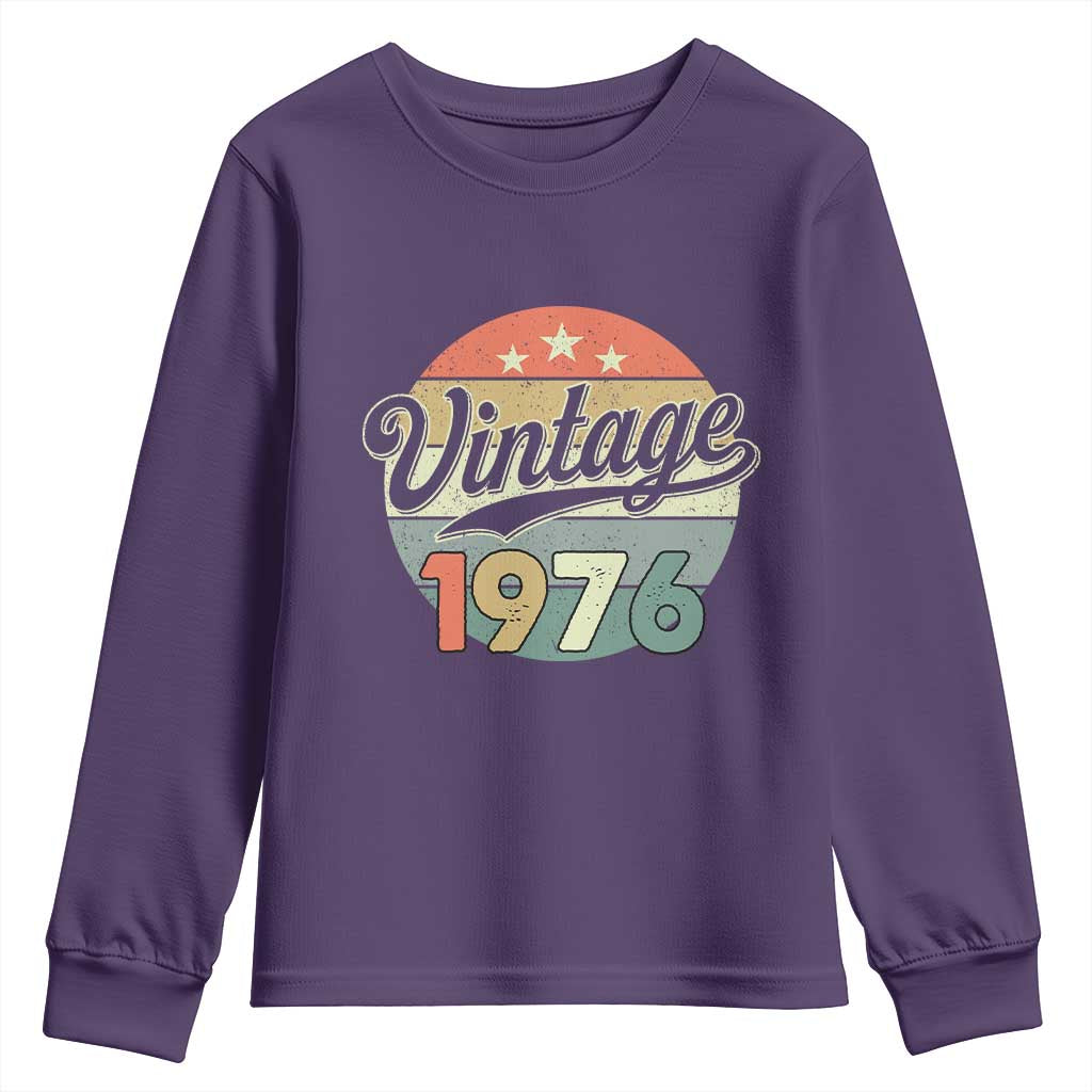 Vintage 1976 Youth Sweatshirt 50 Year Old 50th Birthday Gifts TS10 Purple Print Your Wear