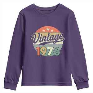 Vintage 1976 Youth Sweatshirt 50 Year Old 50th Birthday Gifts TS10 Purple Print Your Wear