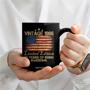 60th Birthday Coffee Mug Vintage 1966 Limited Edition 60 Year Old Birthday USA Flag TS10 Print Your Wear