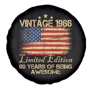 60th Birthday Spare Tire Cover Vintage 1966 Limited Edition 60 Year Old Birthday USA Flag TS10 Print Your Wear