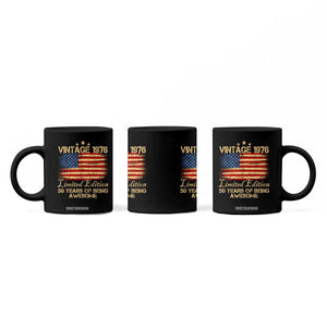 50th Birthday Coffee Mug Vintage 1976 Limited Edition 50 Year Old Birthday USA Flag TS10 Print Your Wear