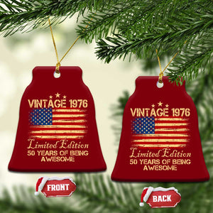 50th Birthday Ceramic Ornament Vintage 1976 Limited Edition 50 Year Old Birthday USA Flag TS10 Print Your Wear