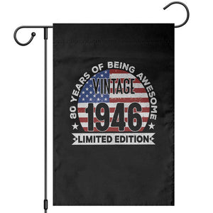 80th Birthday Garden Flag Vintage 1946 80 Year Old Birthday American Flag TS10 Black Print Your Wear