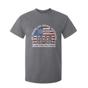 80th Birthday T Shirt For Kid Vintage 1946 80 Year Old Birthday American Flag TS10 Charcoal Print Your Wear