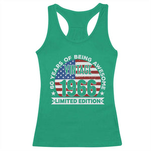 60th Birthday Racerback Tank Top Vintage 1966 60 Year Old Birthday American Flag TS10 Irish Green Print Your Wear