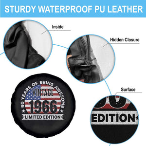 60th Birthday Spare Tire Cover Vintage 1966 60 Year Old Birthday American Flag TS10 Print Your Wear
