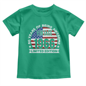 60th Birthday Toddler T Shirt Vintage 1966 60 Year Old Birthday American Flag TS10 Irish Green Print Your Wear
