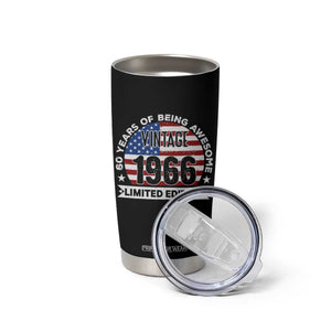 60th Birthday Tumbler Cup Vintage 1966 60 Year Old Birthday American Flag TS10 Print Your Wear