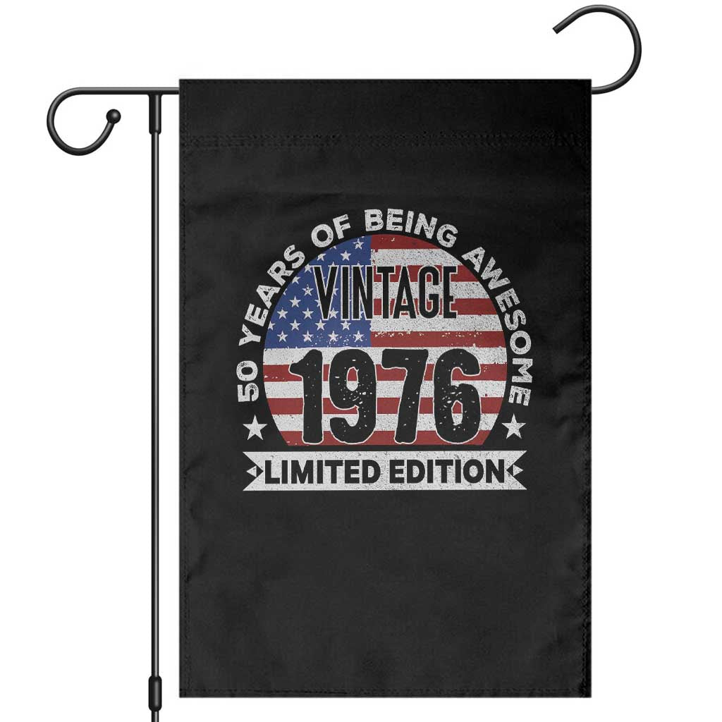 50th Birthday Garden Flag Vintage 1976 50 Year Old Birthday American Flag TS10 Black Print Your Wear