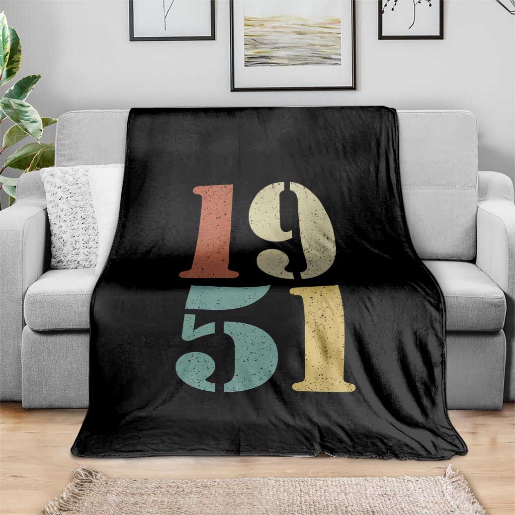 75th Birthday Throw Blanket Classic Retro 1951 70 Year Old Gifts TS10 Print Your Wear