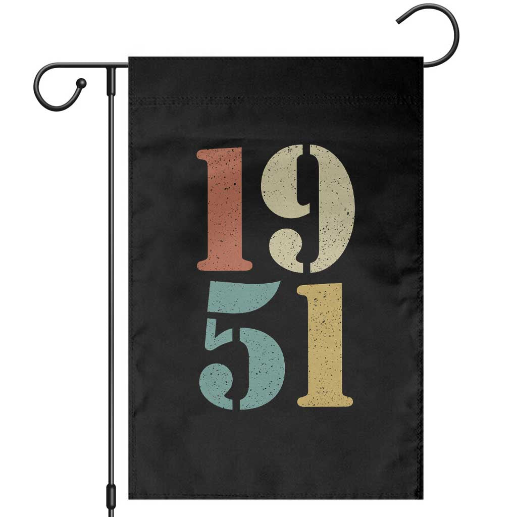 75th Birthday Garden Flag Classic Retro 1951 70 Year Old Gifts TS10 Black Print Your Wear