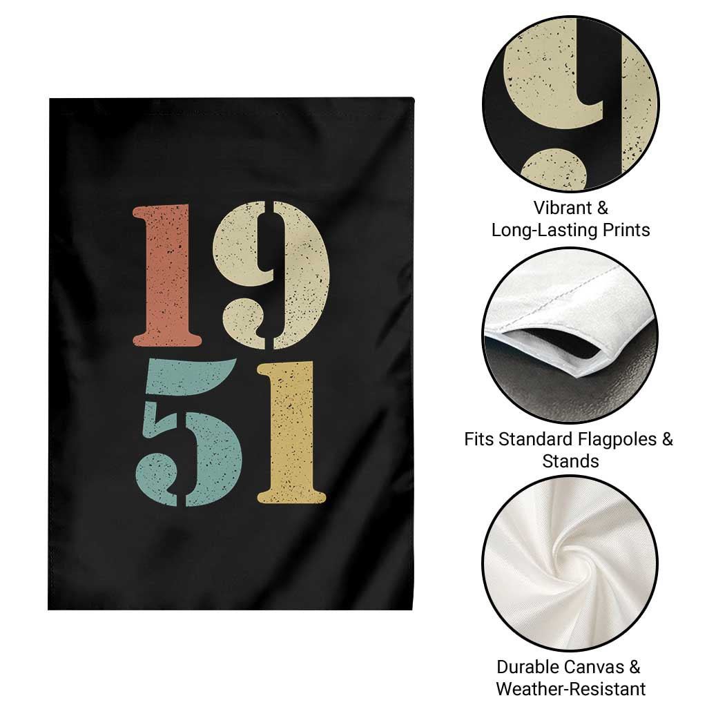 75th Birthday Garden Flag Classic Retro 1951 70 Year Old Gifts TS10 Print Your Wear