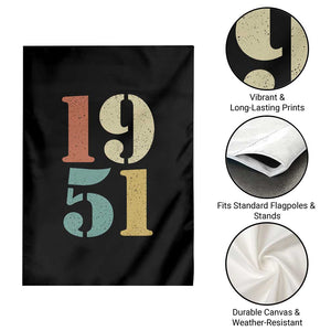 75th Birthday Garden Flag Classic Retro 1951 70 Year Old Gifts TS10 Print Your Wear