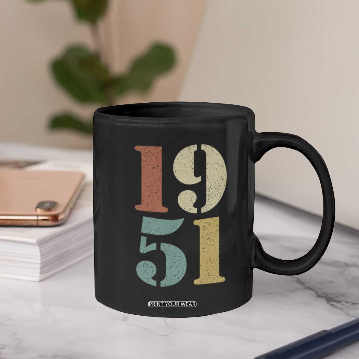 75th Birthday Coffee Mug Classic Retro 1951 70 Year Old Gifts TS10 Print Your Wear