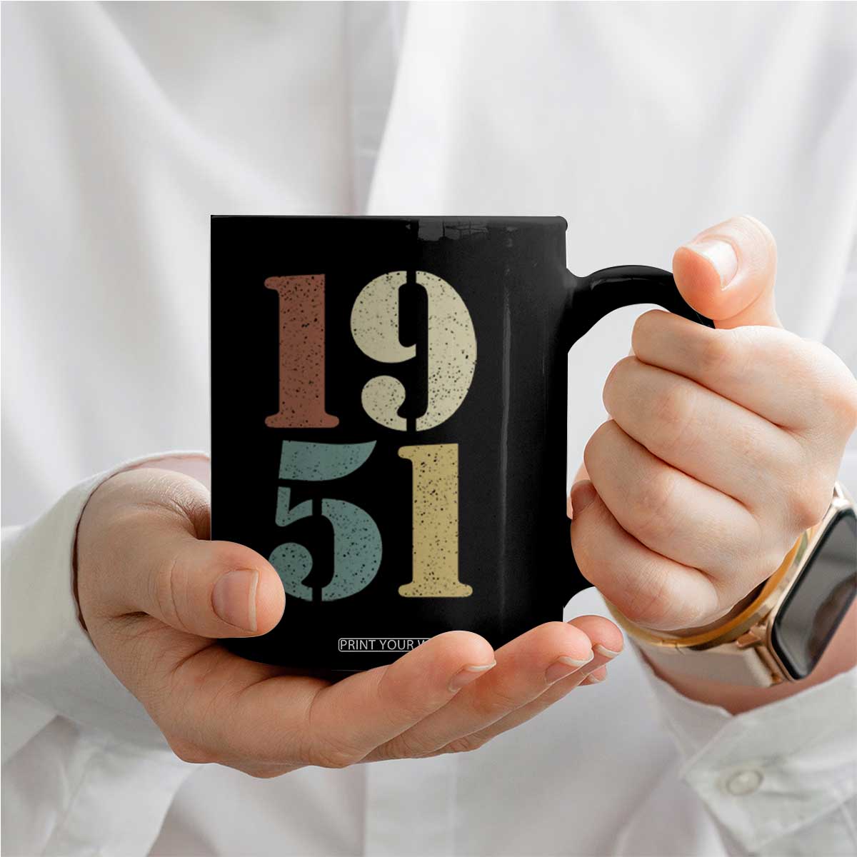 75th Birthday Coffee Mug Classic Retro 1951 70 Year Old Gifts TS10 Print Your Wear