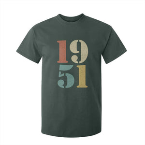 75th Birthday T Shirt For Kid Classic Retro 1951 70 Year Old Gifts TS10 Dark Forest Green Print Your Wear