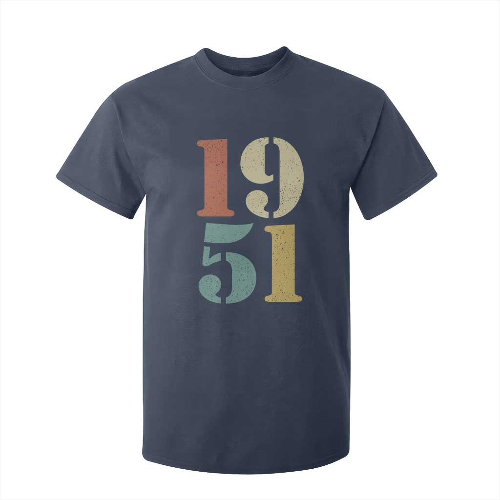 75th Birthday T Shirt For Kid Classic Retro 1951 70 Year Old Gifts TS10 Navy Print Your Wear