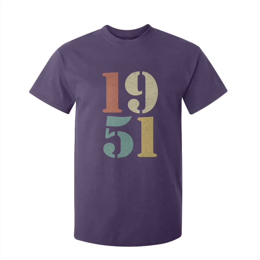 75th Birthday T Shirt For Kid Classic Retro 1951 70 Year Old Gifts TS10 Purple Print Your Wear