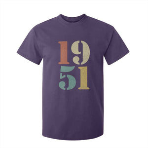 75th Birthday T Shirt For Kid Classic Retro 1951 70 Year Old Gifts TS10 Purple Print Your Wear