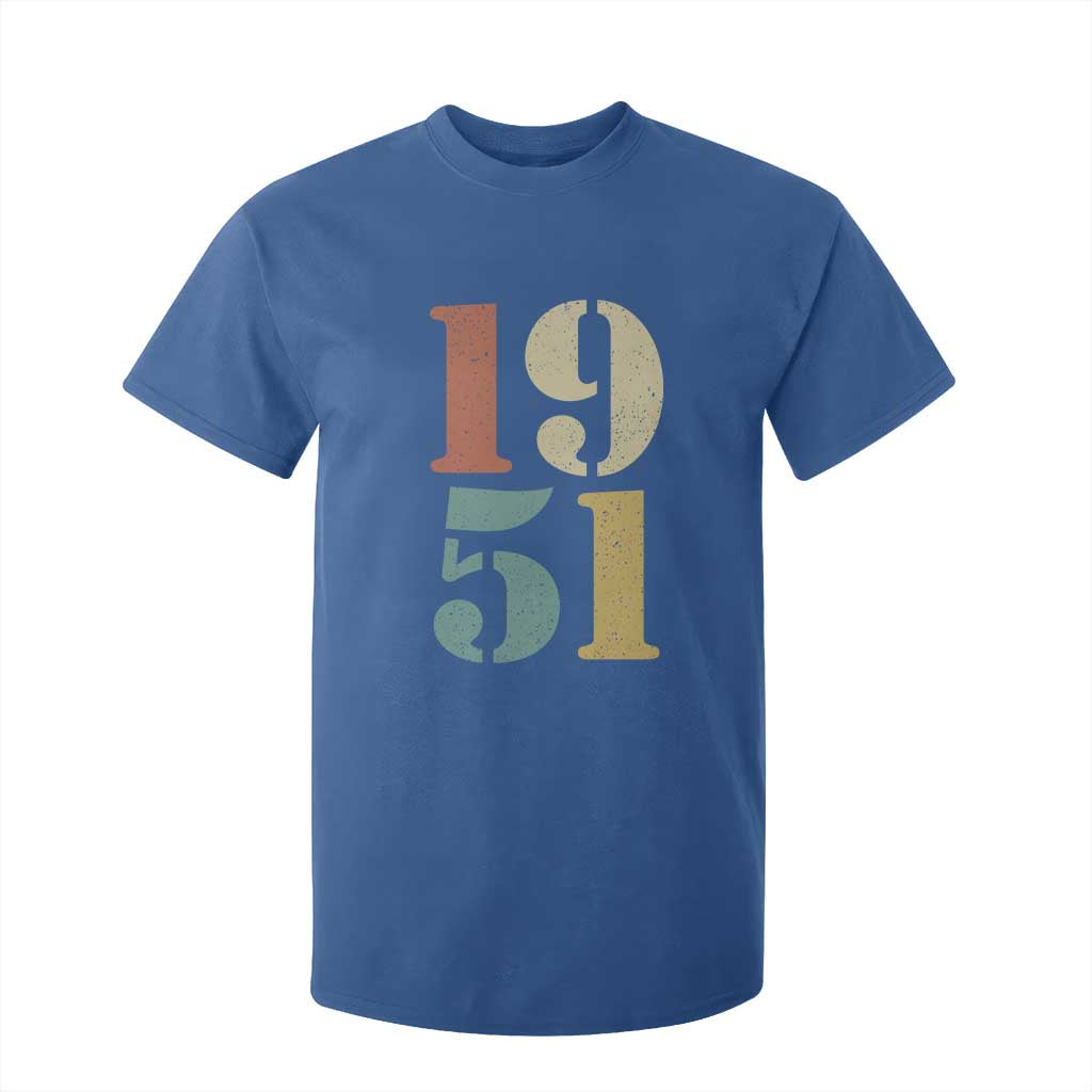 75th Birthday T Shirt For Kid Classic Retro 1951 70 Year Old Gifts TS10 Royal Blue Print Your Wear