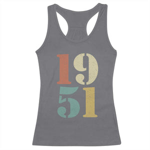 75th Birthday Racerback Tank Top Classic Retro 1951 70 Year Old Gifts TS10 Charcoal Print Your Wear