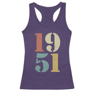 75th Birthday Racerback Tank Top Classic Retro 1951 70 Year Old Gifts TS10 Purple Print Your Wear