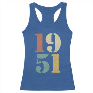 75th Birthday Racerback Tank Top Classic Retro 1951 70 Year Old Gifts TS10 Royal Blue Print Your Wear