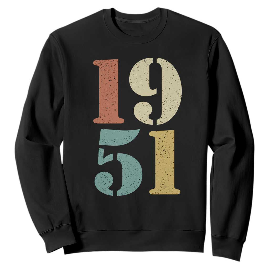 75th Birthday Sweatshirt Classic Retro 1951 70 Year Old Gifts TS10 Black Print Your Wear