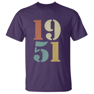75th Birthday T Shirt Classic Retro 1951 70 Year Old Gifts TS10 Purple Print Your Wear