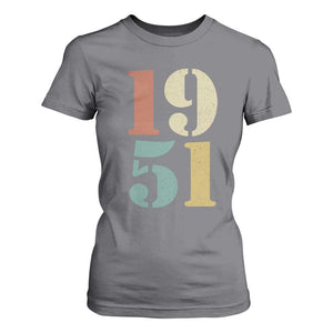 75th Birthday T Shirt For Women Classic Retro 1951 70 Year Old Gifts TS10 Charcoal Print Your Wear
