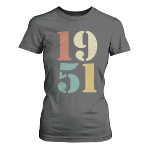 75th Birthday T Shirt For Women Classic Retro 1951 70 Year Old Gifts TS10 Dark Heather Print Your Wear
