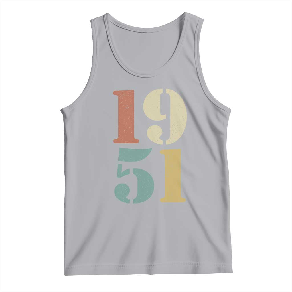 75th Birthday Tank Top Classic Retro 1951 70 Year Old Gifts TS10 Athletic Heather Print Your Wear