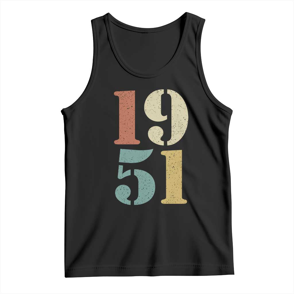 75th Birthday Tank Top Classic Retro 1951 70 Year Old Gifts TS10 Black Print Your Wear