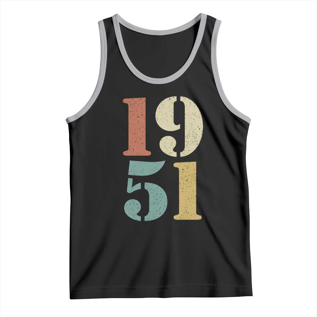 75th Birthday Tank Top Classic Retro 1951 70 Year Old Gifts TS10 Black Athletic Heather Print Your Wear