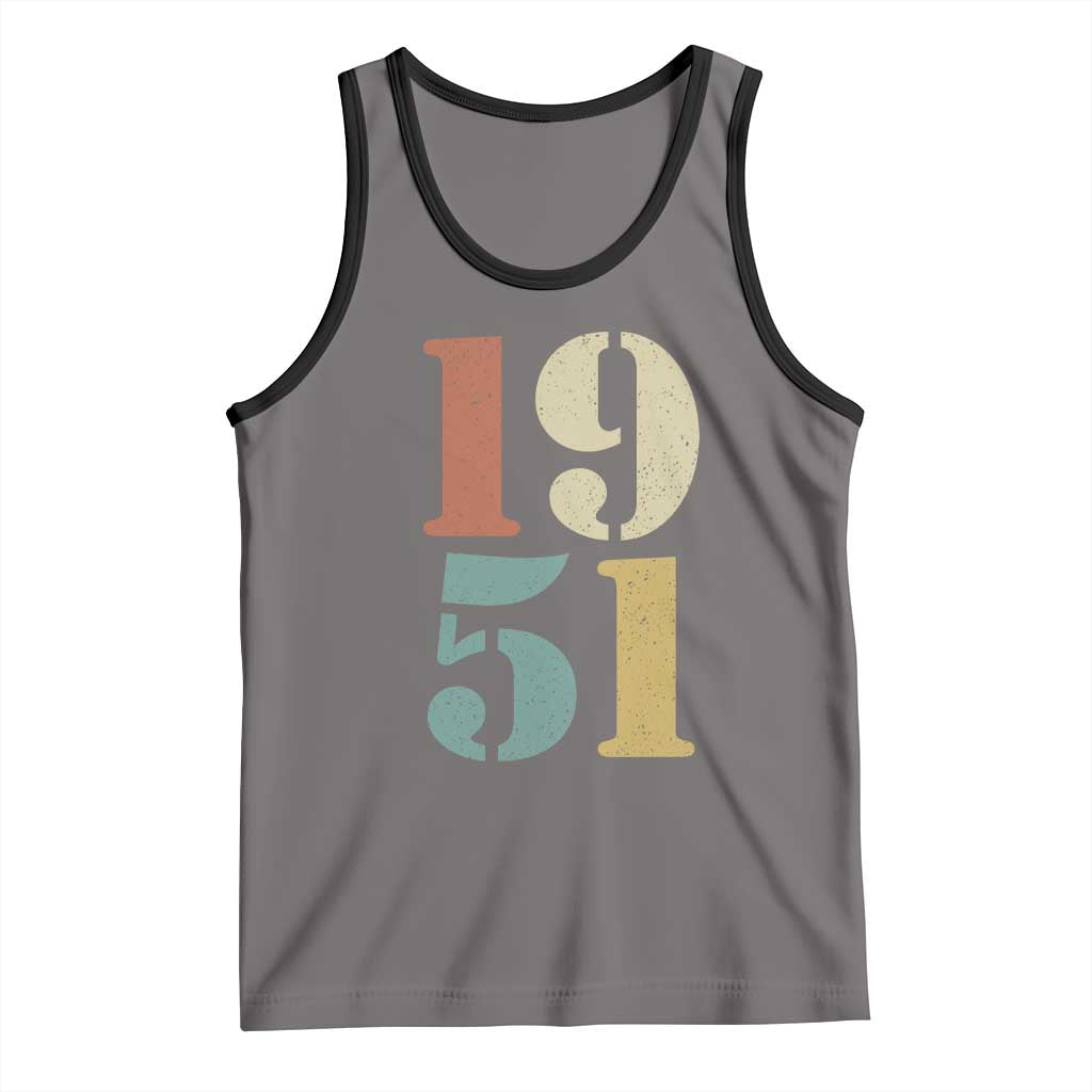75th Birthday Tank Top Classic Retro 1951 70 Year Old Gifts TS10 Deep Heather Black Print Your Wear