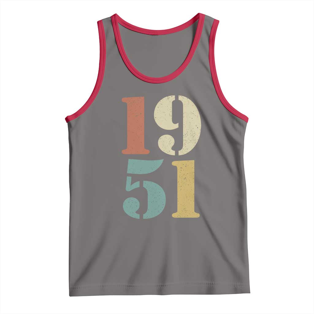 75th Birthday Tank Top Classic Retro 1951 70 Year Old Gifts TS10 Deep Heather Red Print Your Wear