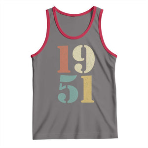 75th Birthday Tank Top Classic Retro 1951 70 Year Old Gifts TS10 Deep Heather Red Print Your Wear